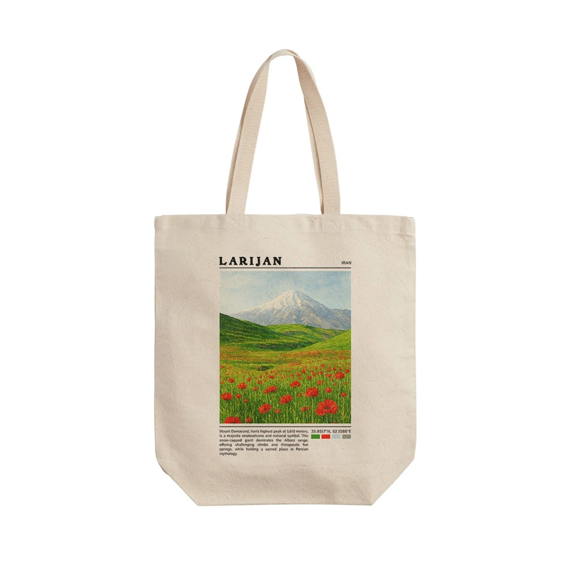 ساک خرید ترمه طراحان ایده مدل قله دماوند لاریجان کد map0828 - L