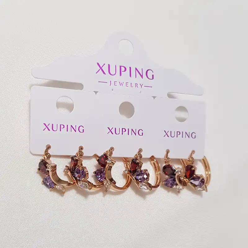 گوشواره زنانه ژوپینگ مدل پروانه نگین دار کد 225