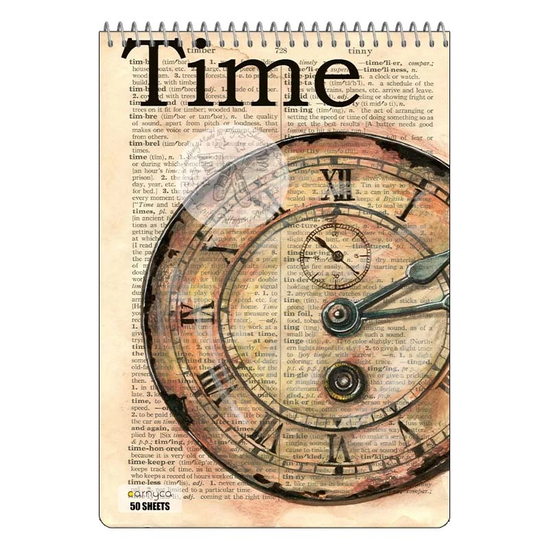 دفتر نقاشی 50 برگ سیمی کارنیکا طرح روزنامه وینتج Vintage Newspaper کد 82733