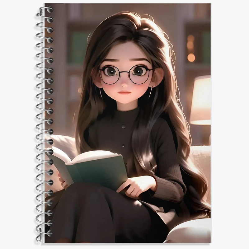 دفتر زبان 50 برگ خندالو مدل سه خط طرح دخترانه کد F7849