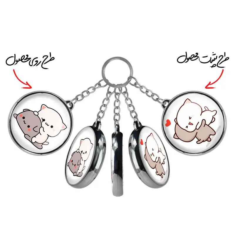 جاکلیدی خندالو طرح گربه های بامزه مدل دوطرفه کد 2203622025