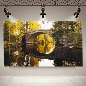 پوستر پارچه ای طرح طبیعت مدل پل پاییزی کد AR114