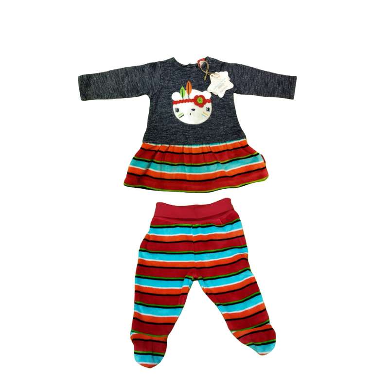 ست تونیک و شلوار نوزادی توک توک مدل گل