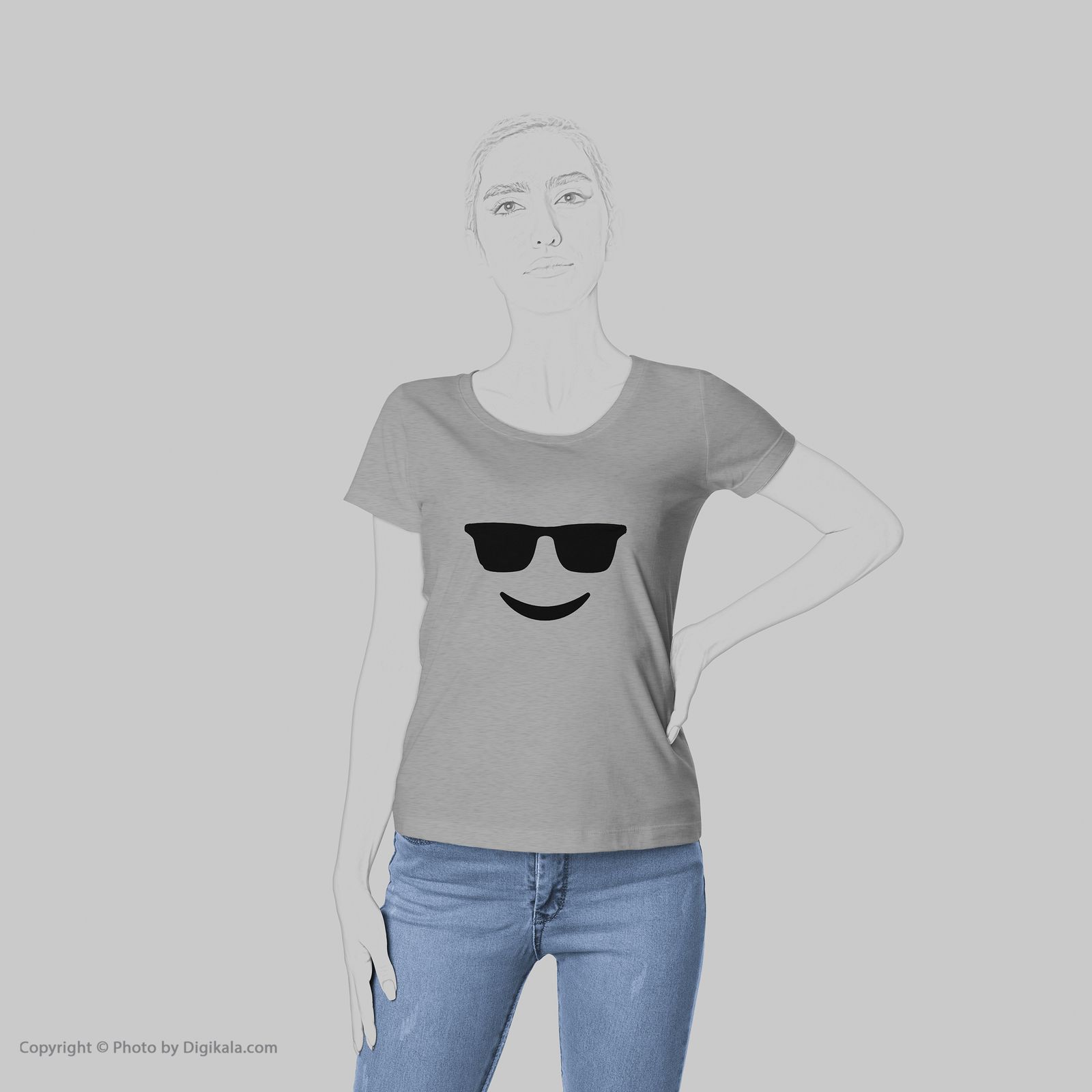تی شرت زنانه به رسم طرح عینک کد 431 -  - 6