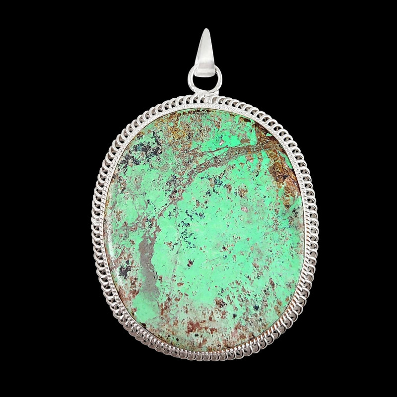 آویز گردنبند نقره زنانه مدل فیروزه نیشابور کد NG2645