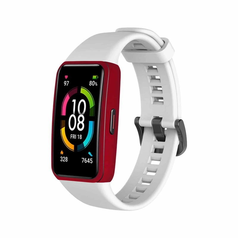 برچسب ماهوت طرح Matte-Warm-Red مناسب برای ساعت هوشمند هوآوی band 6