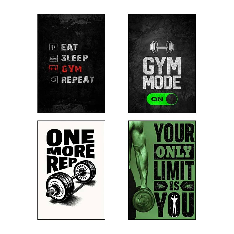 تابلو شاسي کارنيکا طرح Gym کد 63841 مجموعه 4 عددی