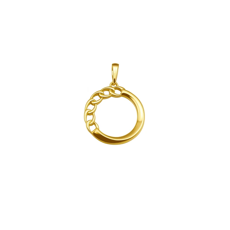 آویز گردنبند طلا 18 عیار زنانه مان گالری طرح دایره کارتیه کد M-100025
