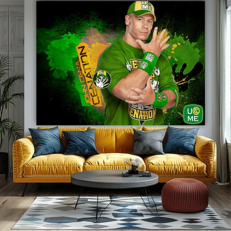 تابلو بوم طرح مخمل کشتی کج مدل جان سینا کد BK24343