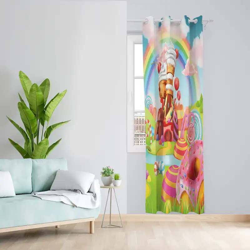 پرده مدل اتاق کودک مخمل پانچی کد 2381 سایز 140x200 سانتی متر