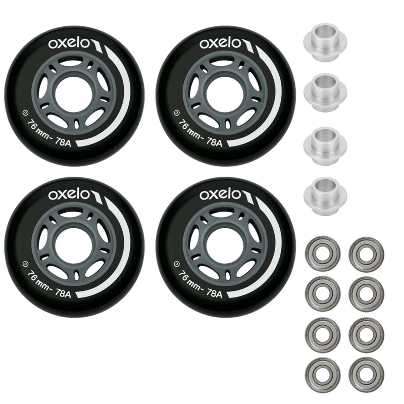 چرخ اسکیت اوکسلو مدل 76m-F به همراه بلبرینگ  بسته 16 عددی