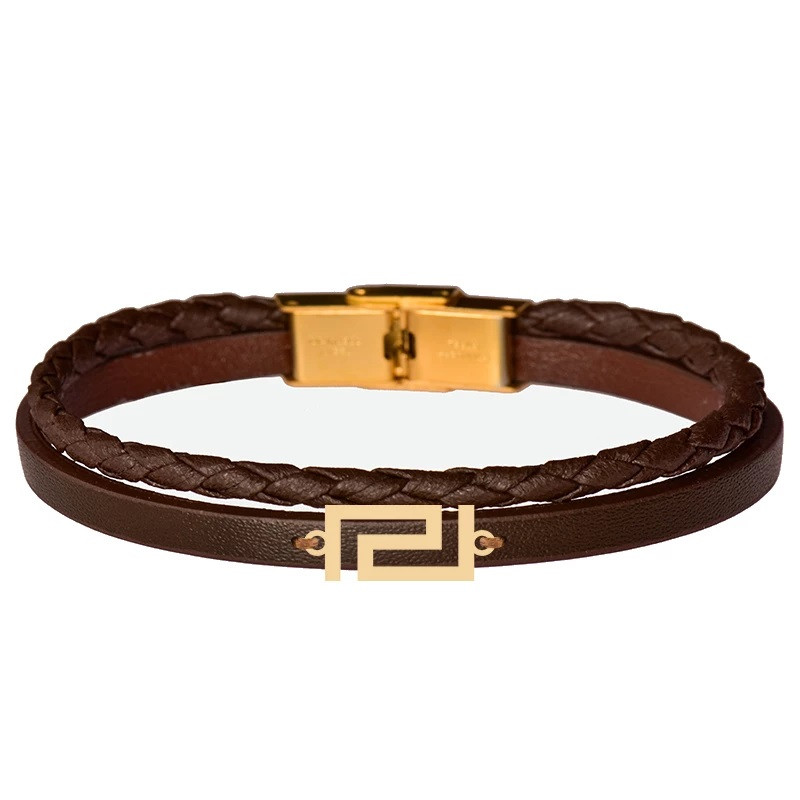 دستبند طلا 18 عیار مردانه وی وی گلد گالری مدل 6003