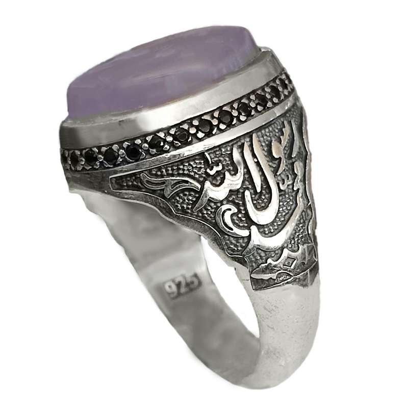 انگشتر نقره مردانه مدل عقیق کبود ME4015