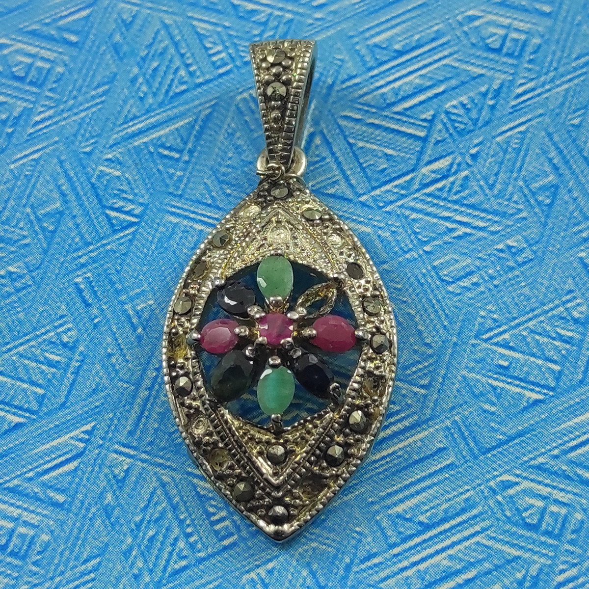 آویز گردنبند نقره زنانه سلین کالا مدل هفت جواهر کد D-4