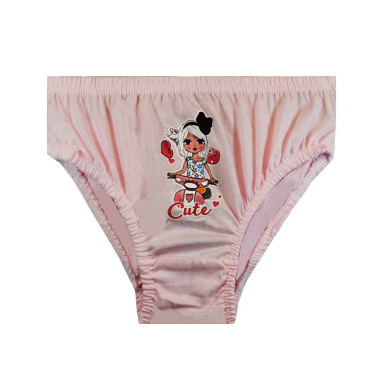 شورت دخترانه طرح کارتونی کد 130078