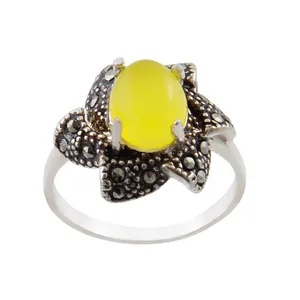 انگشتر نقره زنانه بازرگانی میلادی مدل عقیق شرف الشمس کد AW_272