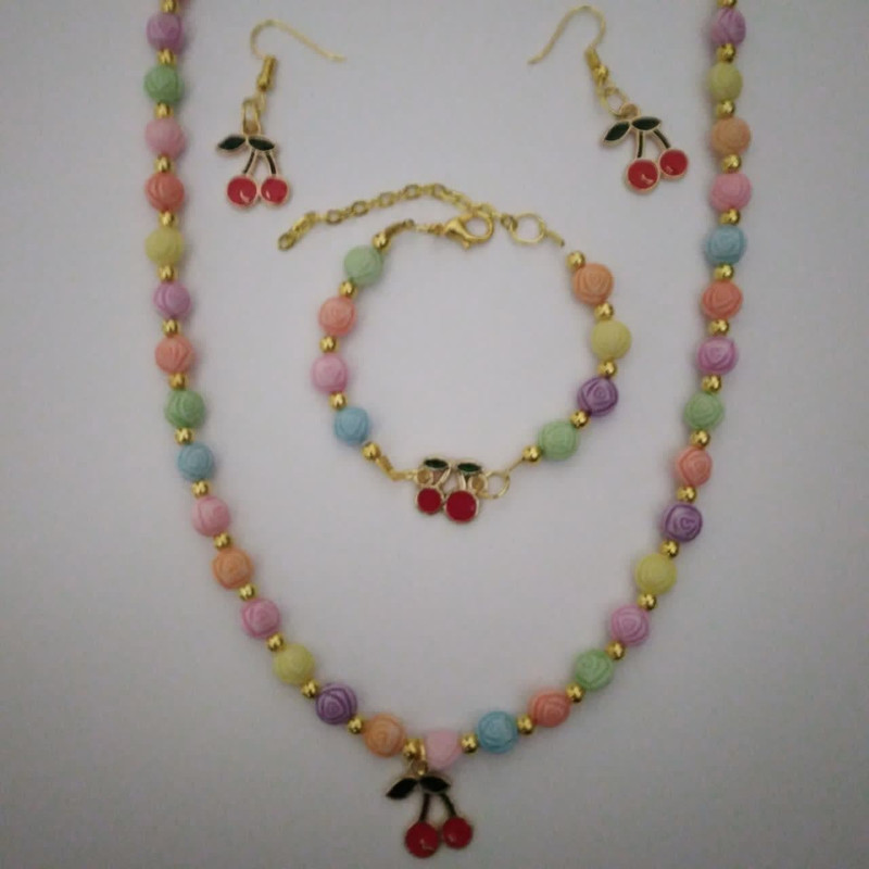 نیم ست دخترانه مدل m0265 طرح گیلاس