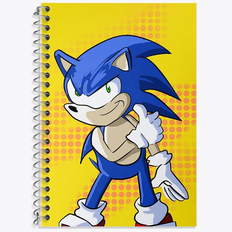 دفتر زبان 50 برگ خندالو مدل دو خط طرح سونیک (Sonic) کد F936