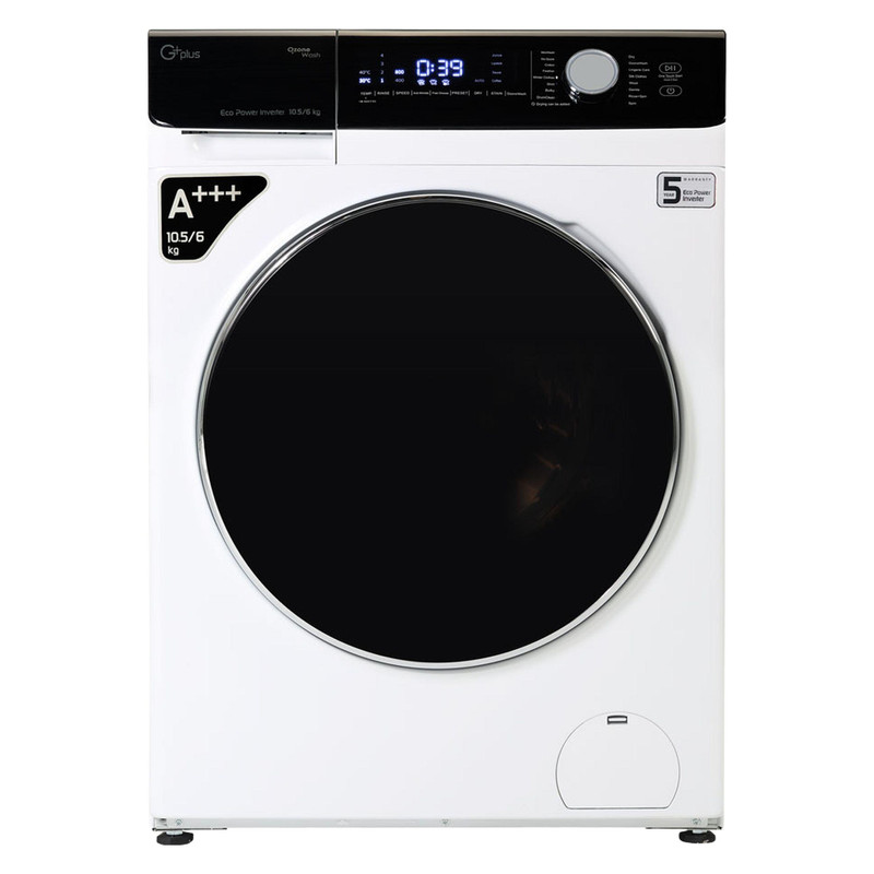 ماشین لباسشویی جی پلاس مدل GWM-KD1048W ظرفیت 10.5 کیلوگرم