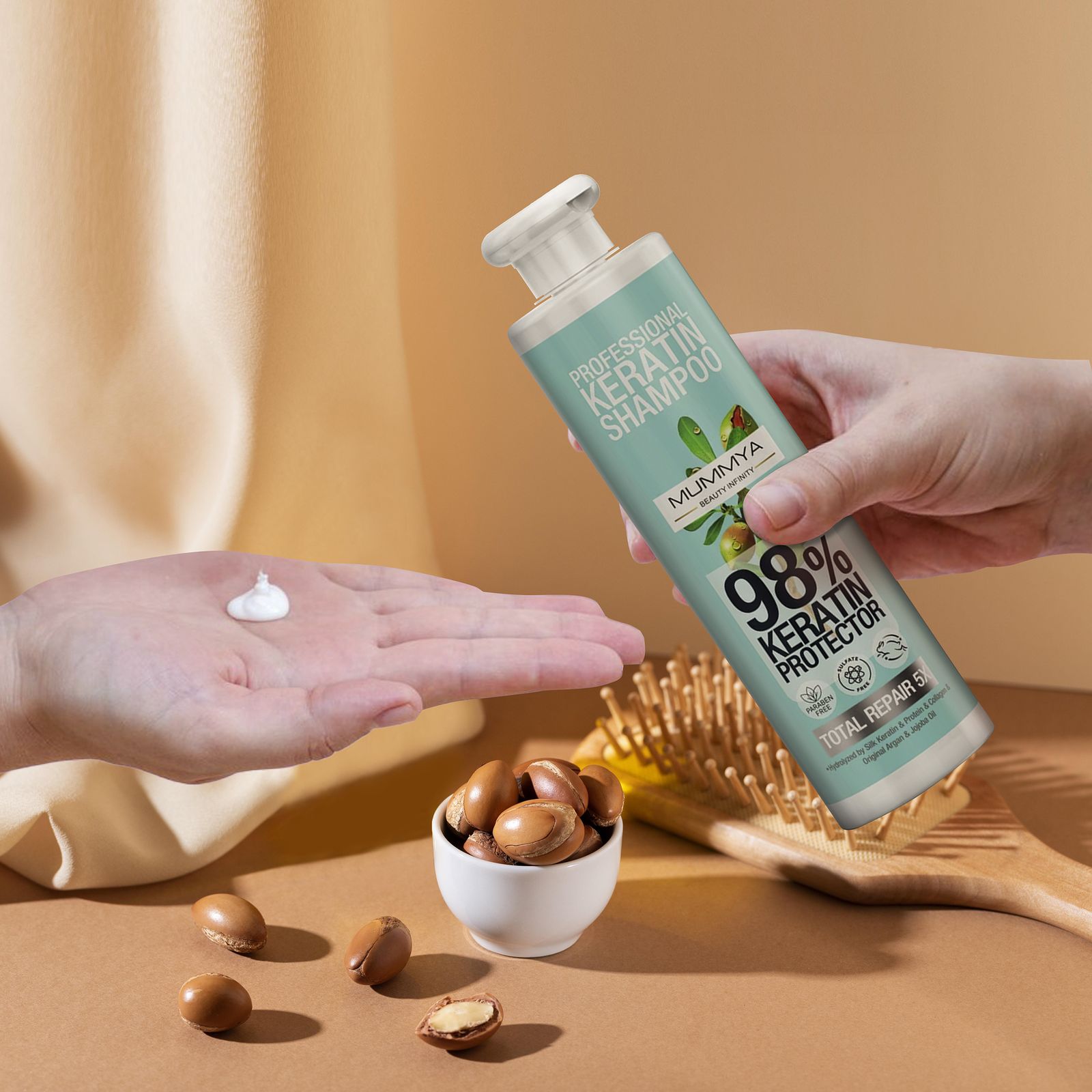 شامپو مو مومیا مدل احیا کننده ابریشم حجم 500 میلیلیتر - - 3