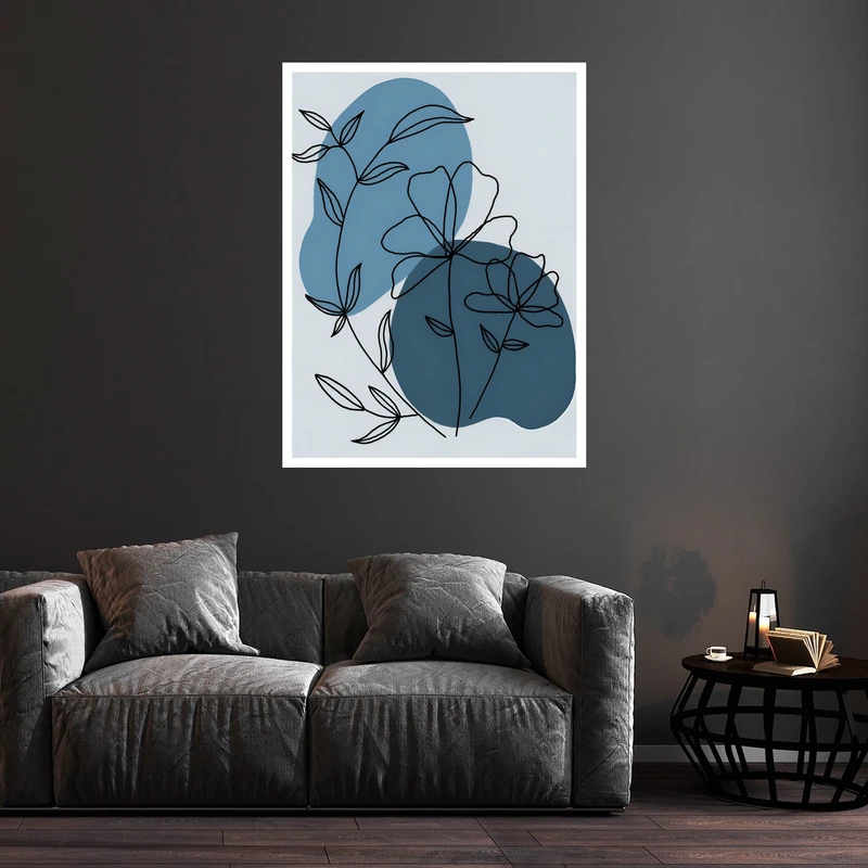 تابلو بکلیت طرح دکوراتیو هنری مینیمال مدل W-bu5791 فریم سفید