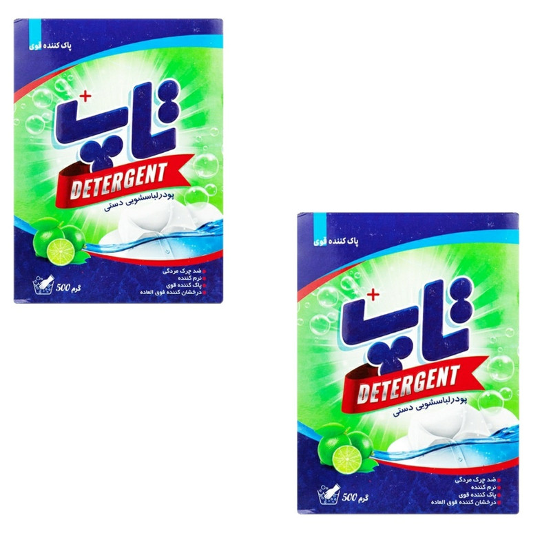 پودر لباسشویی دستی تاپ مدل ضد چرک وزن 500 گرم بسته 2 عددی
