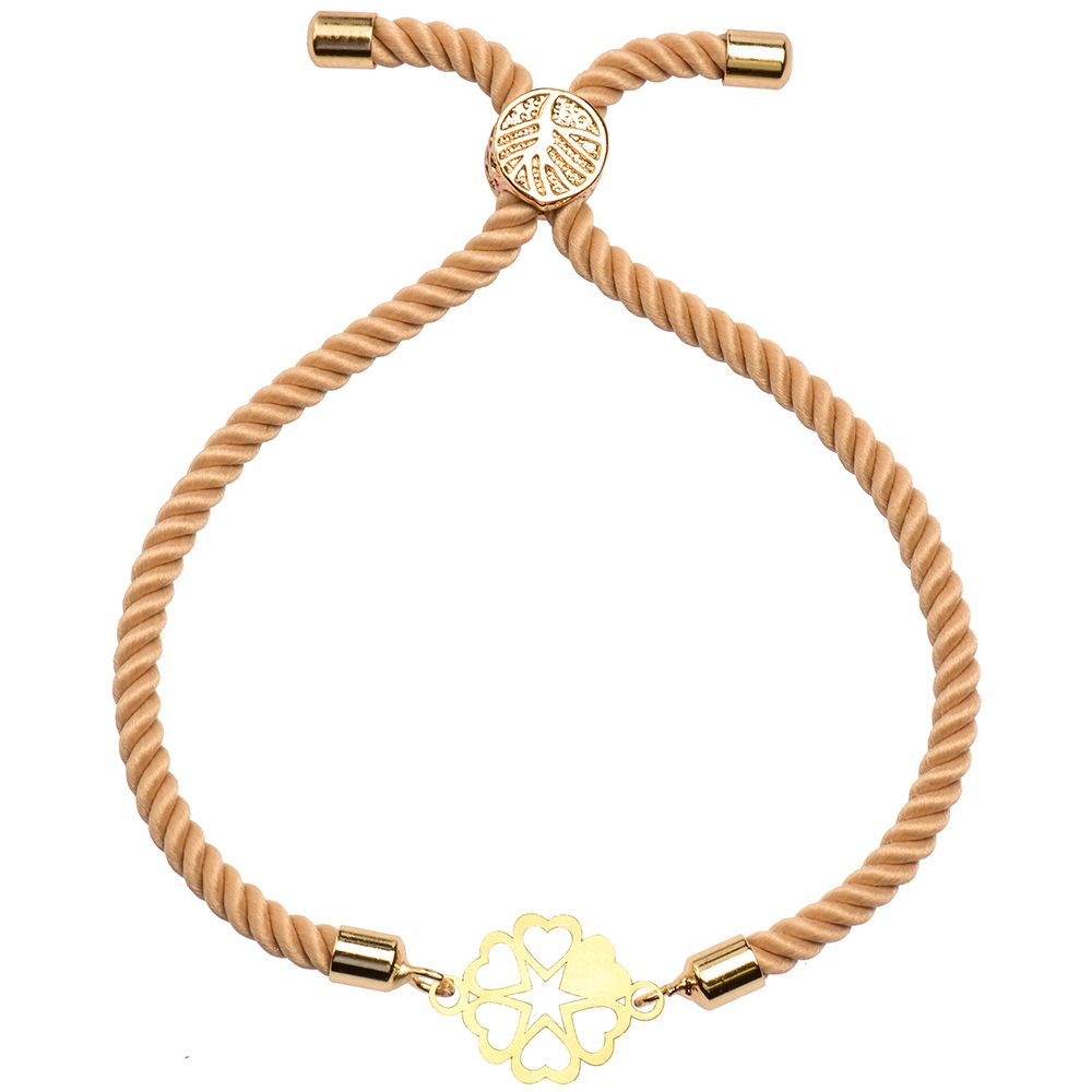 دستبند طلا 18 عیار زنانه کرابو طرح گل و قلب مدل Kr1619 -  - 1