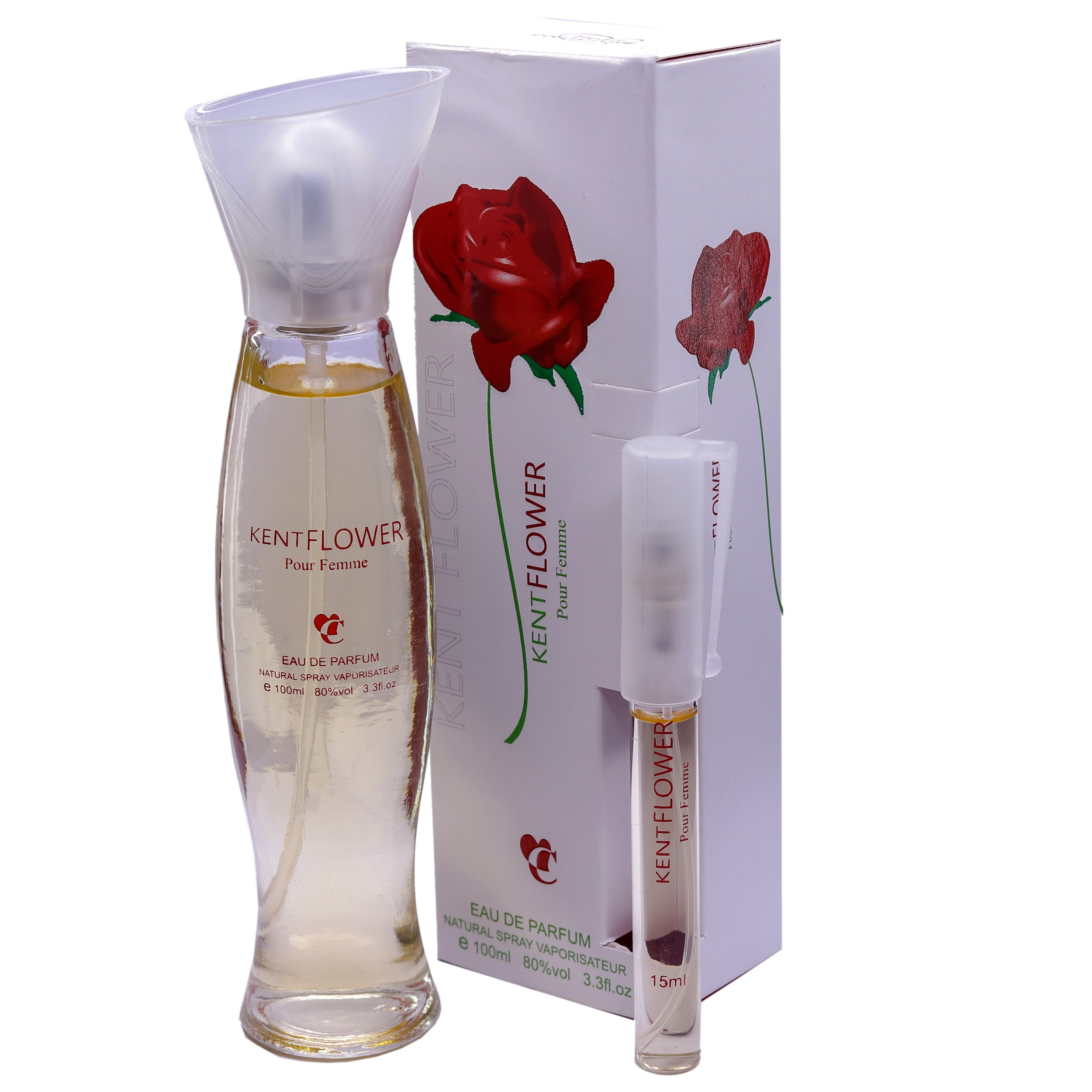 ادو پرفیوم زنانه کرش مدل kent flower حجم 100 میلی لیتر به همراه عطر جیبی زنانه مدل kent flower حجم 15 میلی لیتر