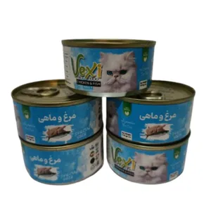 کنسرو غذای گربه وکسی مدل مرغ و ماهی وزن 110 گرم مجموعه 5 عددی