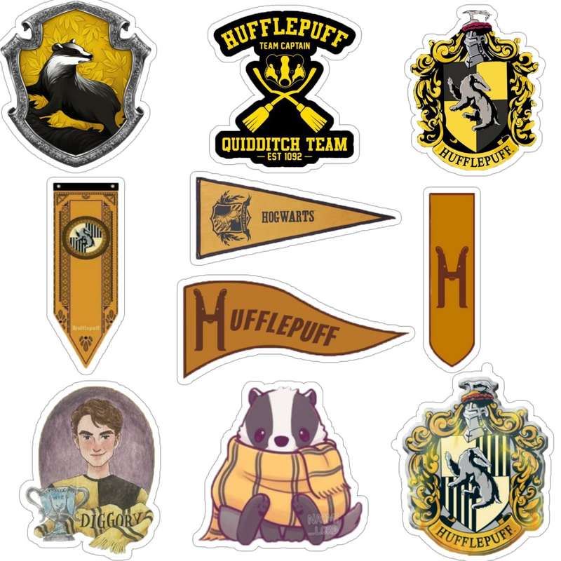 استیکر لپ تاپ و موبایل گوفی طرح هری پاتر مدل Hufflepuff 1 مجموعه 10 عددی