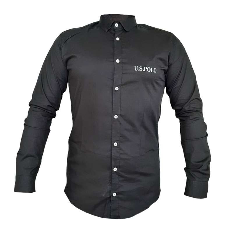 پیراهن آستین بلند مردانه مدل GL051 رنگ مشکی