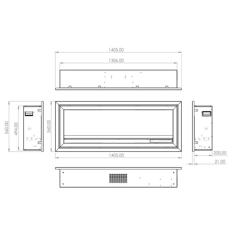 شومینه دیواری برقی شومینه آوالون مدل دیتون 140 شومینه دیواری برقی شومینه آوالون مدل دیتون 140