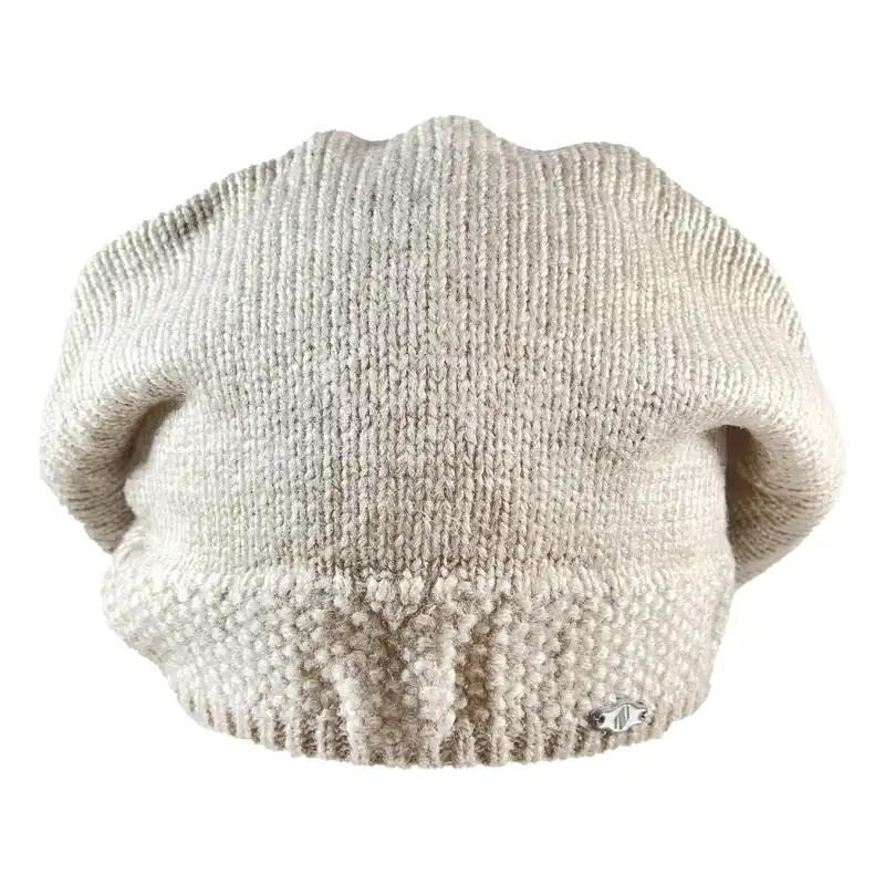 ست کلاه و شال گردن بافتنی زنانه تارتن مدل 20035 رنگ کرم