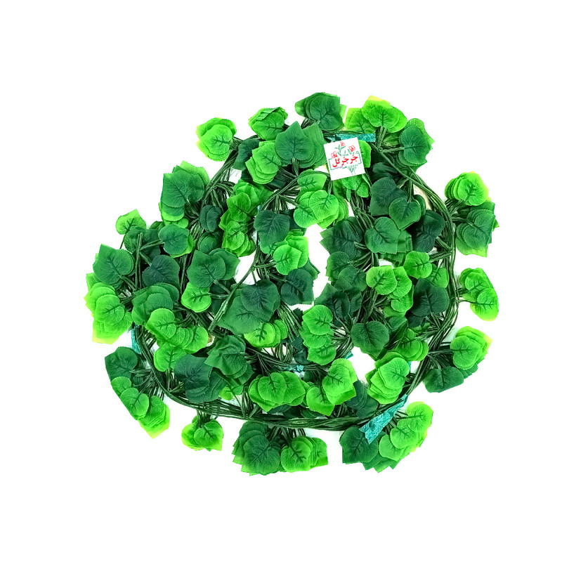 گل مصنوعی جُرجُرگل مدل ریسه برگ نخی انگور لمسی بسته 12 عددی