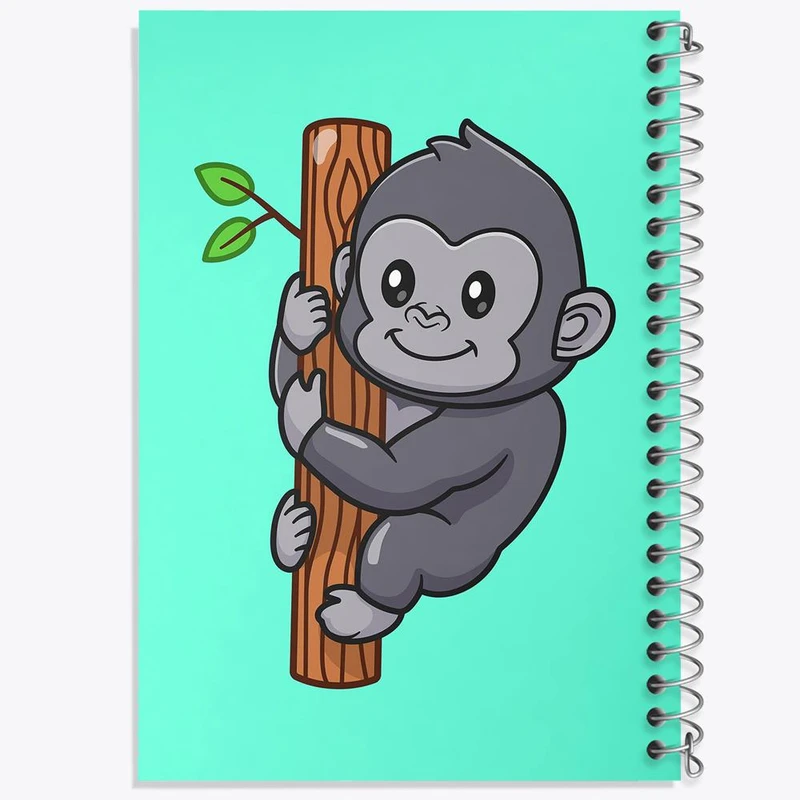 دفتر مشق 50 برگ خندالو مدل حیوانات بامزه گوریل کد 29701