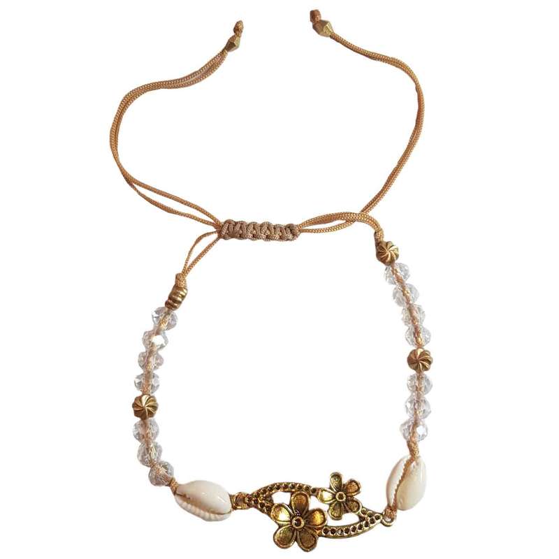 پابند زنانه ماه فام مدل گل و صدف پابند زنانه ماه فام مدل گل و صدف