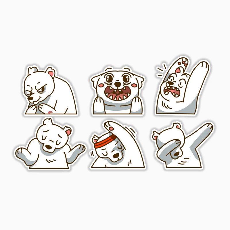 استیکر لپ تاپ و موبایل بووم طرح خرس مدل Kawai کد MR73 مجموعه 6 عددی