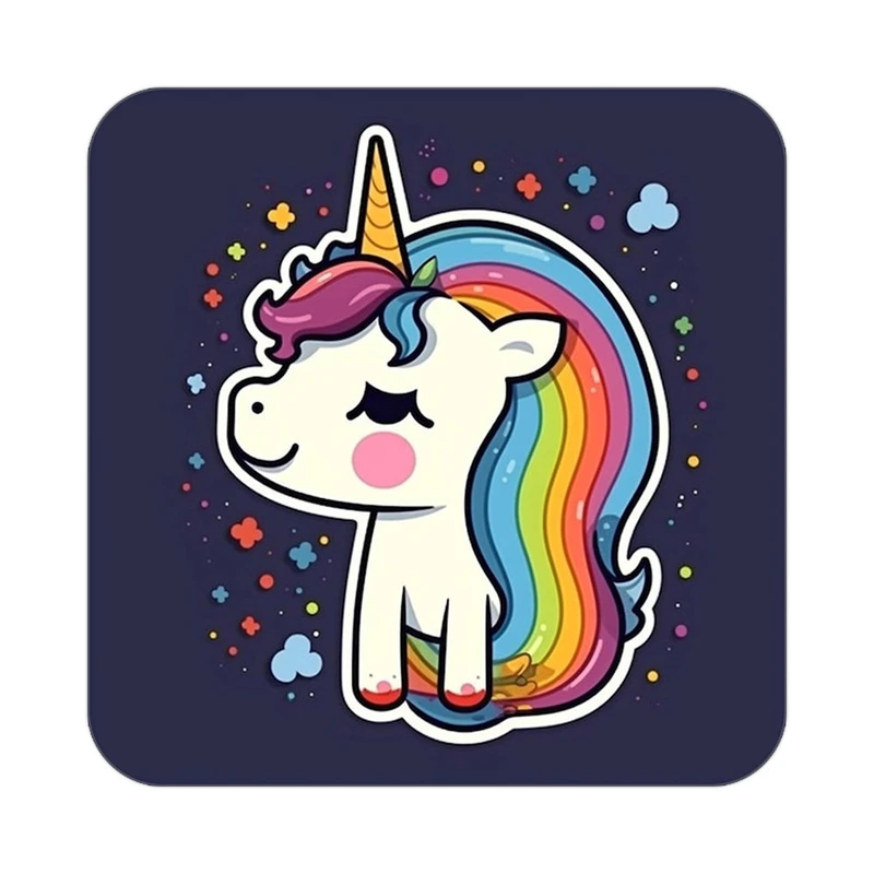 زیر لیوانی کاکتی طرح اسب تک شاخ و یونیکورن مدل mp29888