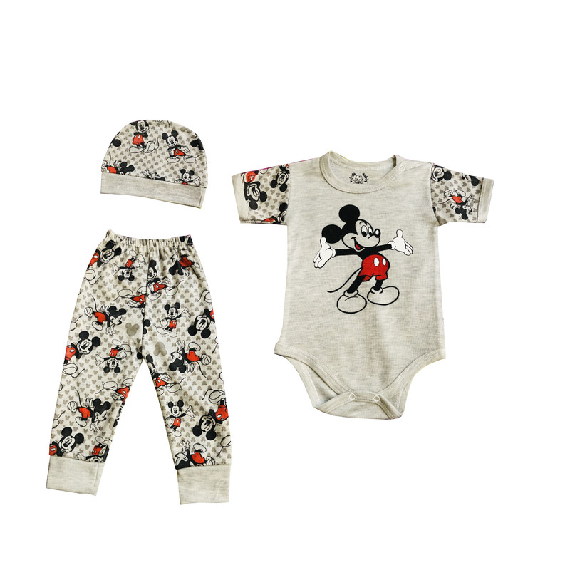 ست 3 تکه لباس نوزادی مدل میکی موس