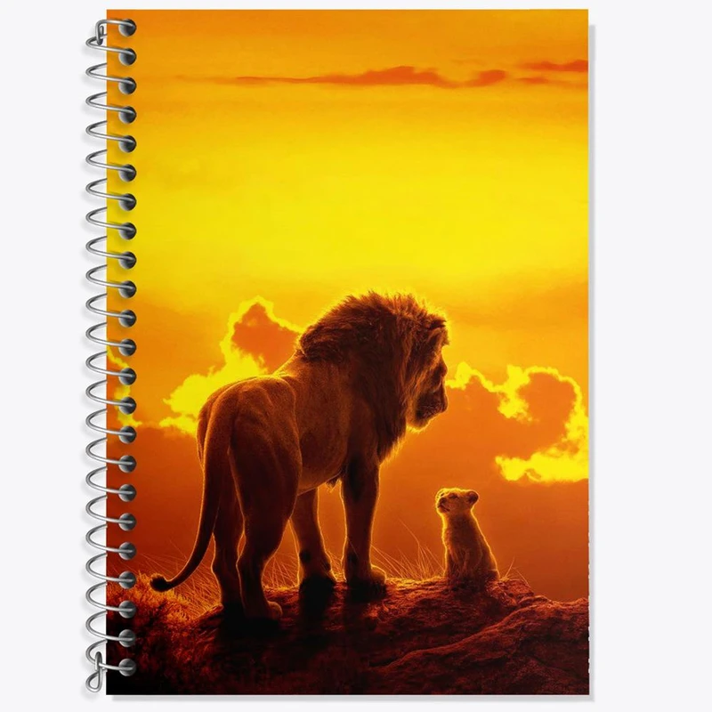 دفتر زبان 50 برگ خندالو مدل دو خط طرح شیرشاه Lion King کد 10706