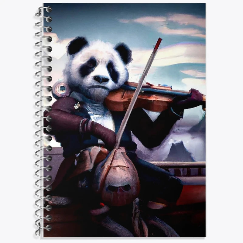 دفتر زبان 50 برگ خندالو مدل دو خط طرح پاندا کد F1029