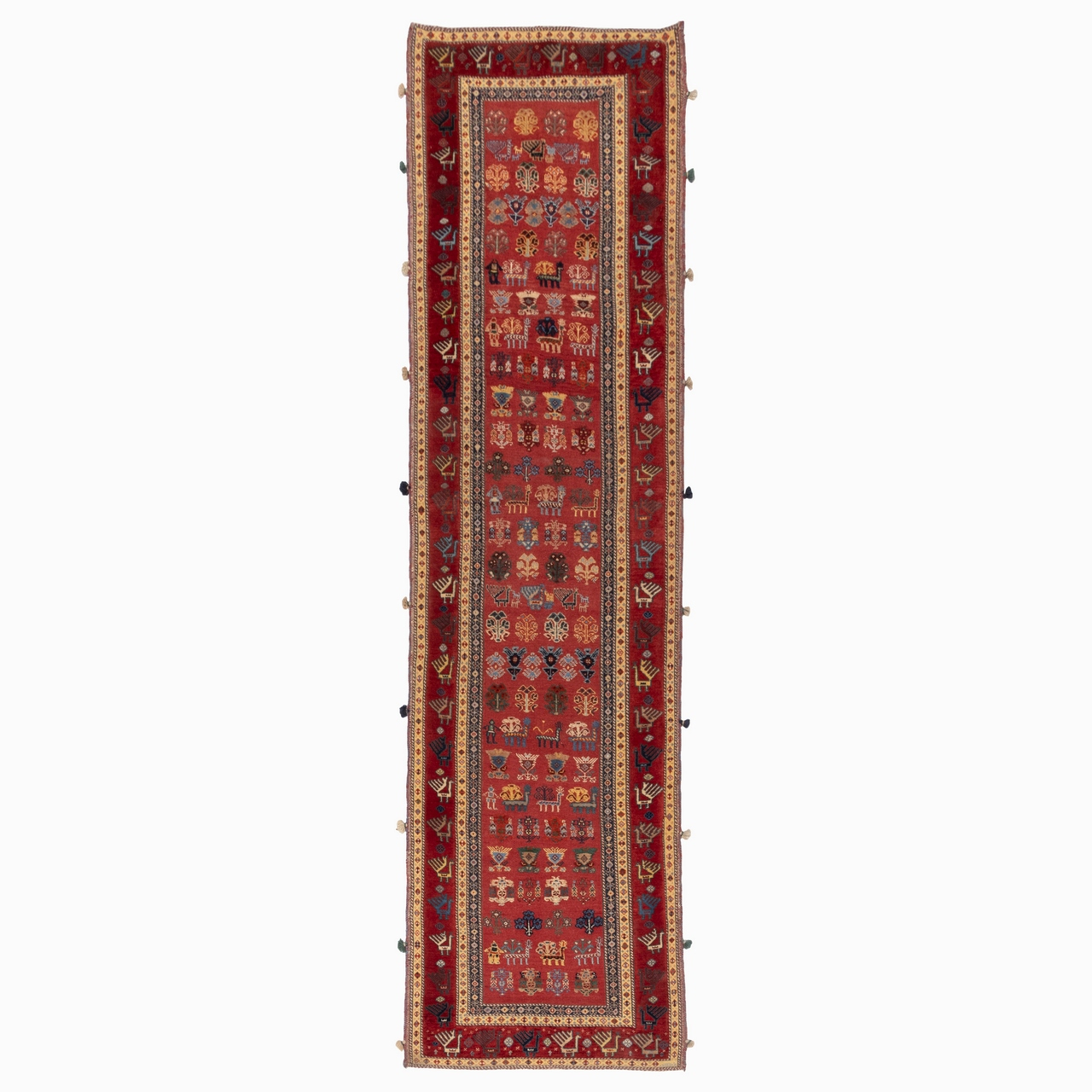 گلیم دستباف قدیمی کناره طول سه متر سی پرشیا کد 187463