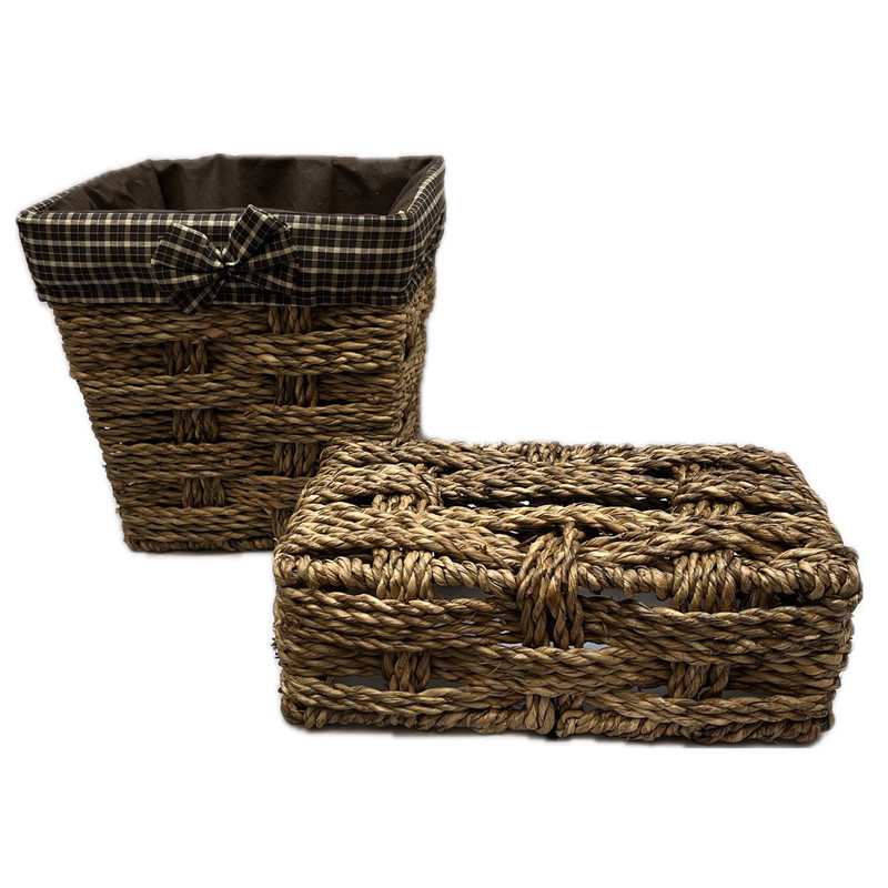 سطل و جای دستمال کاغذی مدل حصیری