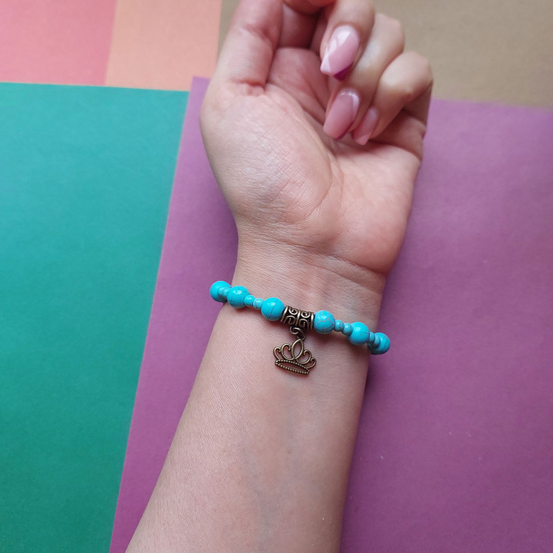 دستبند زنانه مدل آویز طرح تاج کد HC205