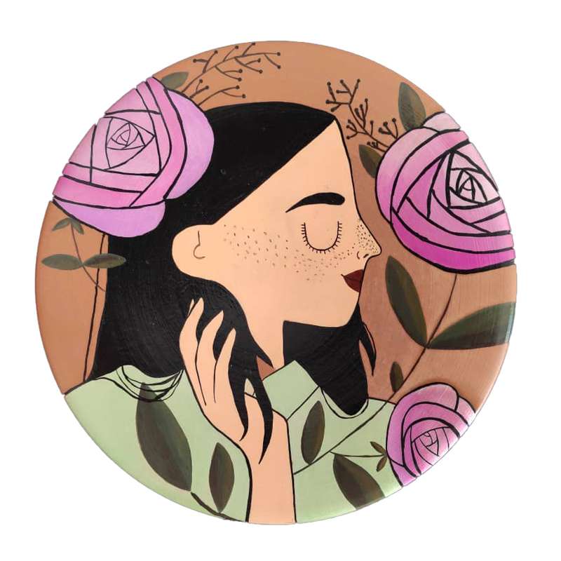 بشقاب دیوارکوب سفالی مدل Art02
