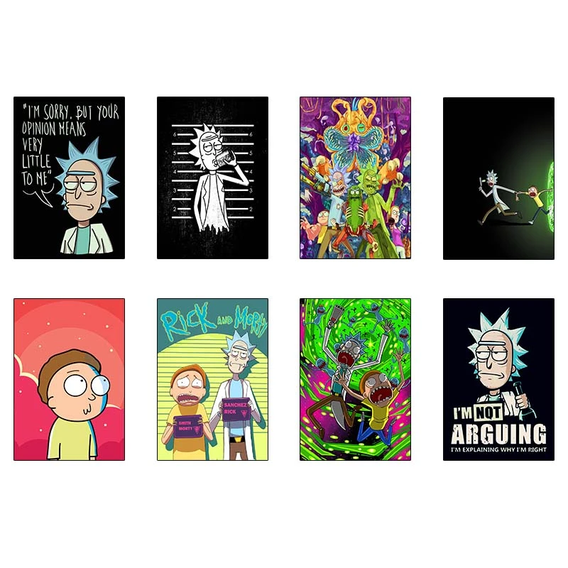 پوستر کارنيکا طرح ریک و مورتی کد 37827 مجموعه 8 عددی