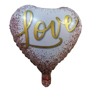 بادکنک مدل فویلی قلبی طرح Love