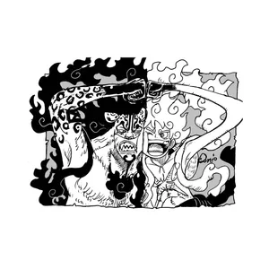 استیکر لپ تاپ و موبایل مدل انیمه لوفی راب لوچی one piece Rob Lucci کد 4069