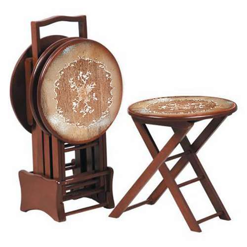 میز عسلی مدل تاشو مجموعه 4 عددی