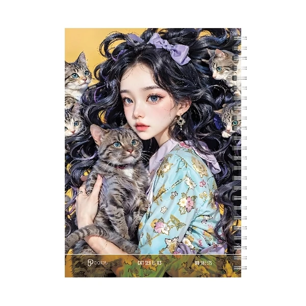 دفتر مشق 80 برگ مدل کت پالت کد 03